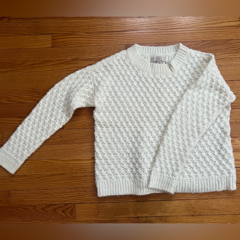 LOFT Ivory Textured Sweater